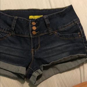 Denim high waisted shorts